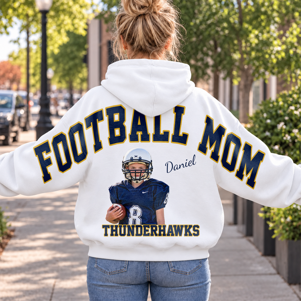 Custom Photo Football Dad Mom Shoulder To Shoulder Shirt CH07 180932