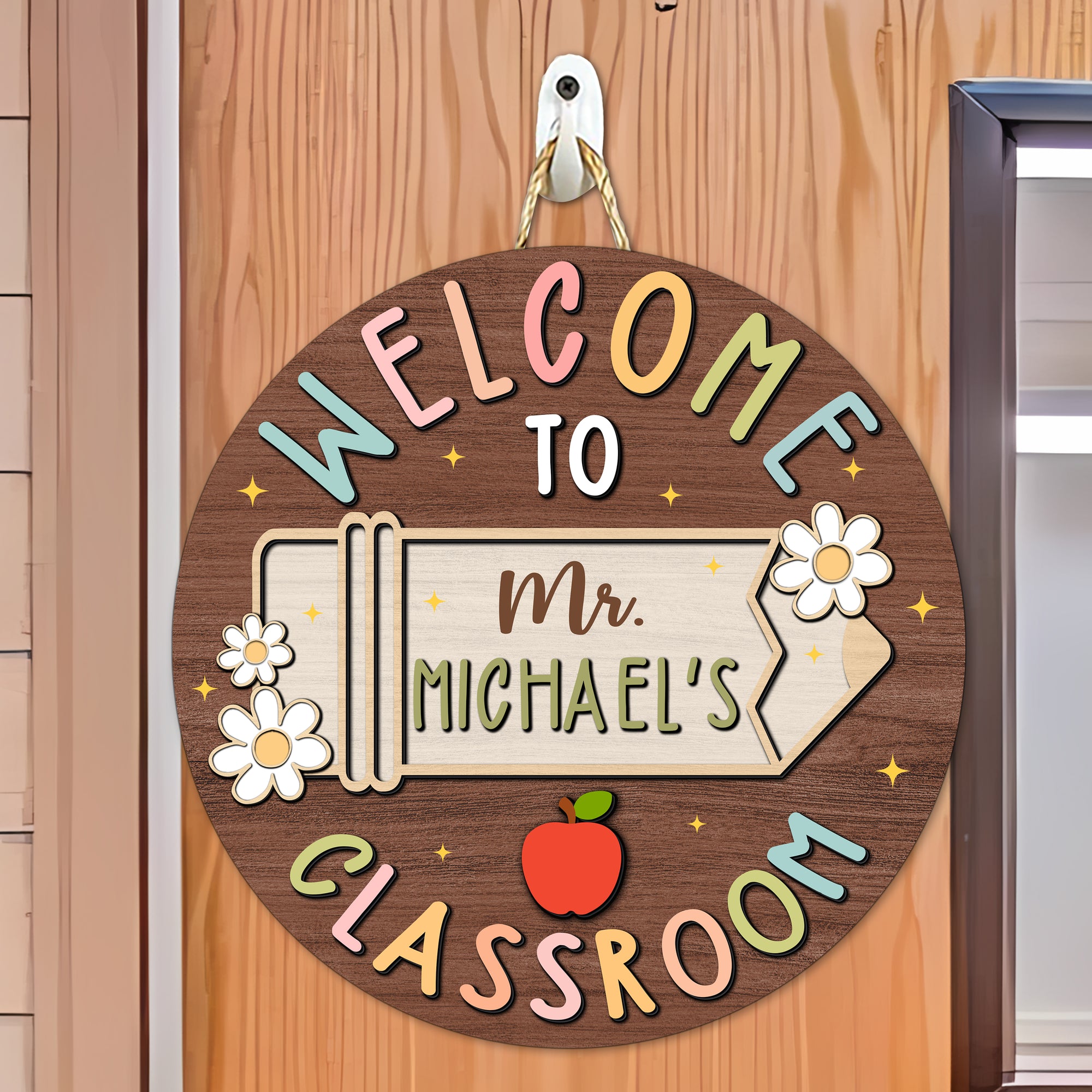 Personalized Teacher's Name Door Hanger Classroom Decor And Gift For Teacher HO82 894418