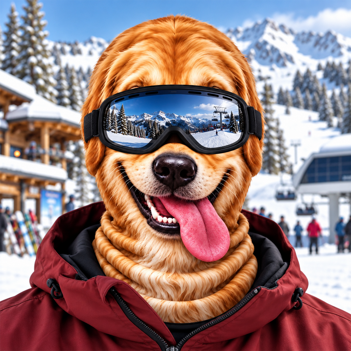 Funny Dog Face Ski Mask, 3D Novelty Animal Mask for Skiing & Snowboarding CH07 180836