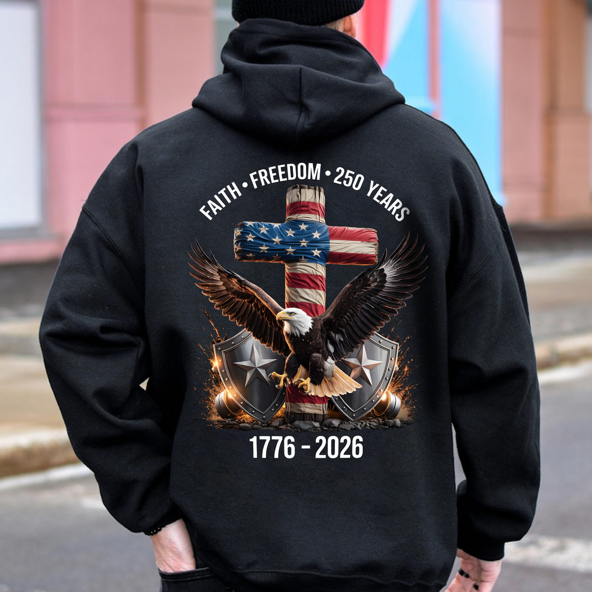 250 Years of Freedom 1776 - 2026 Eagle Patriotic Backside Shirt HO82 901224
