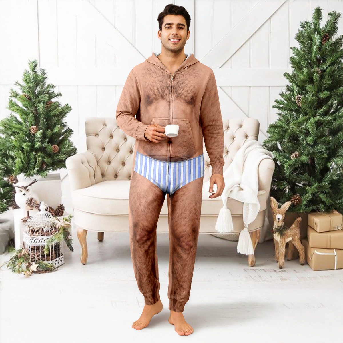 Personalized Funny Body Onesie Pajamas, Playful Gift For Husband, Son, Grandson, Brother, Grandpa, Dad HO82 903688