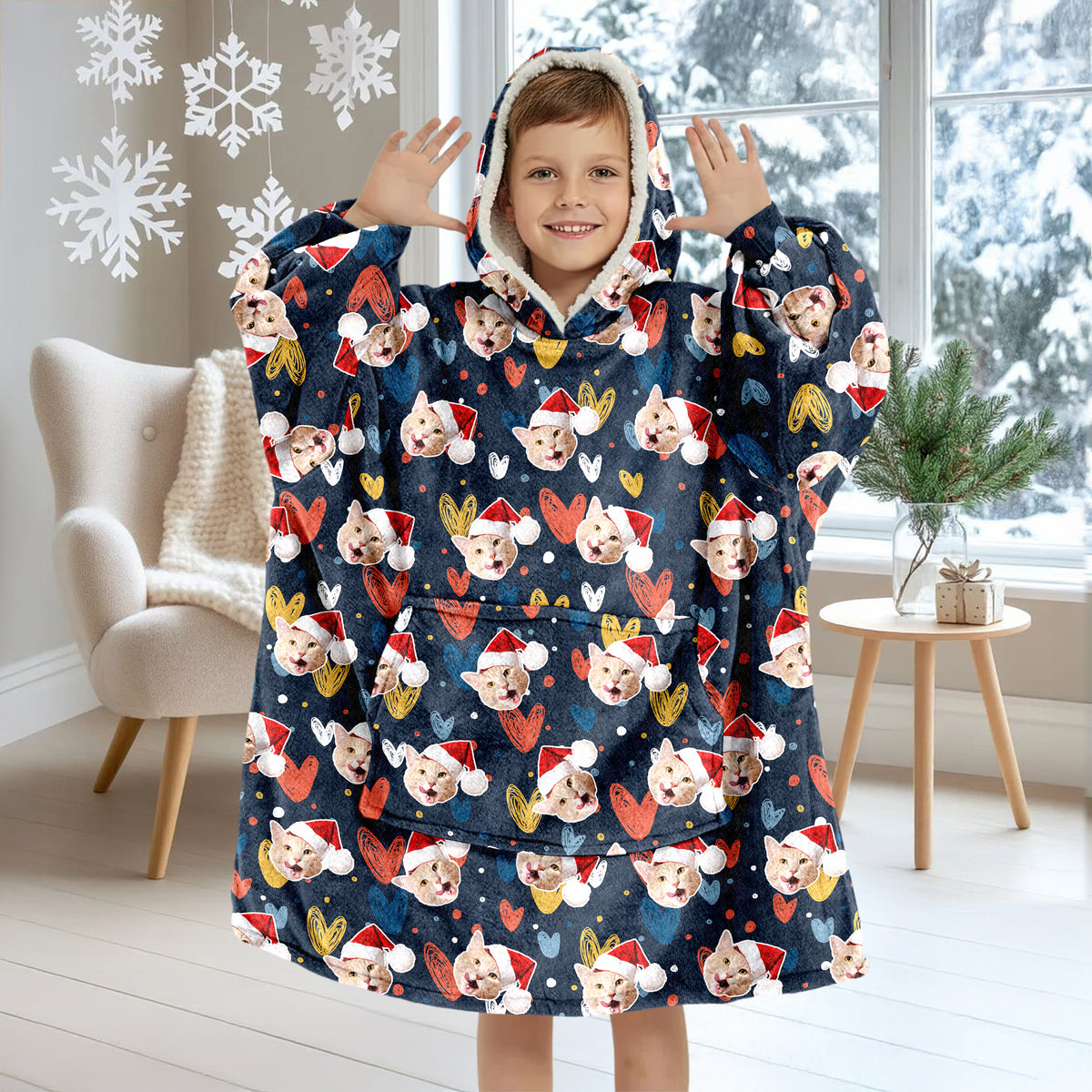 Custom Face Photo Dog Cat Hoodie Blanket  For Dog Cat Lovers HA75 898282