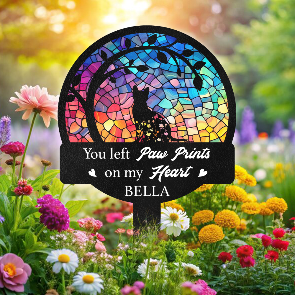 Personalized Cat Loss Memorial Garden Stake CH07 895776