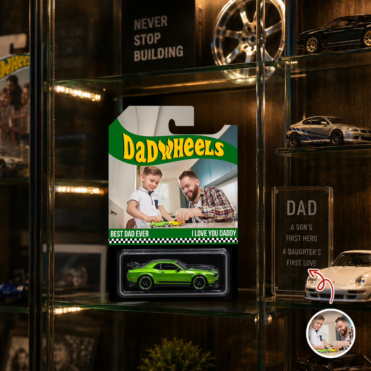 Custom Photo Best Dad Ever Wheels Package, Customized Dadwheels CH07 911658