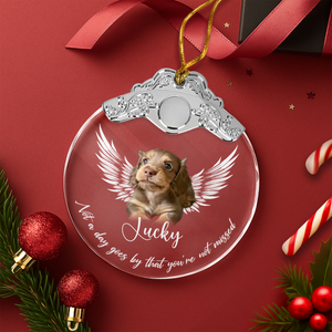 Custom Photo Not A Day Goes By Memorial Dog Cat Metal Top Glass Ornament HA75 897174