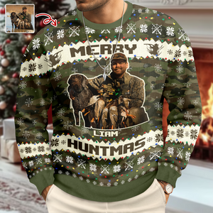 Custom Photo Duck Hunting Lovers Ugly Sweater LM32 897243