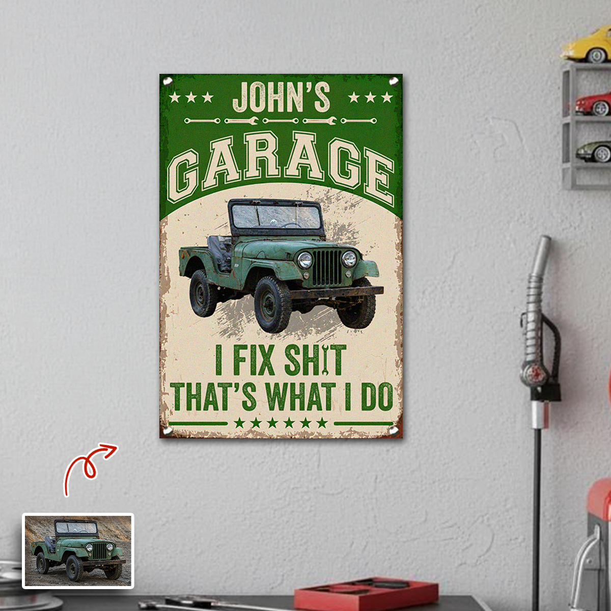 Custom Photo I Fix Sh!t That's What I Do Metal Sign - Funny Mechanic Gift TH10 170489