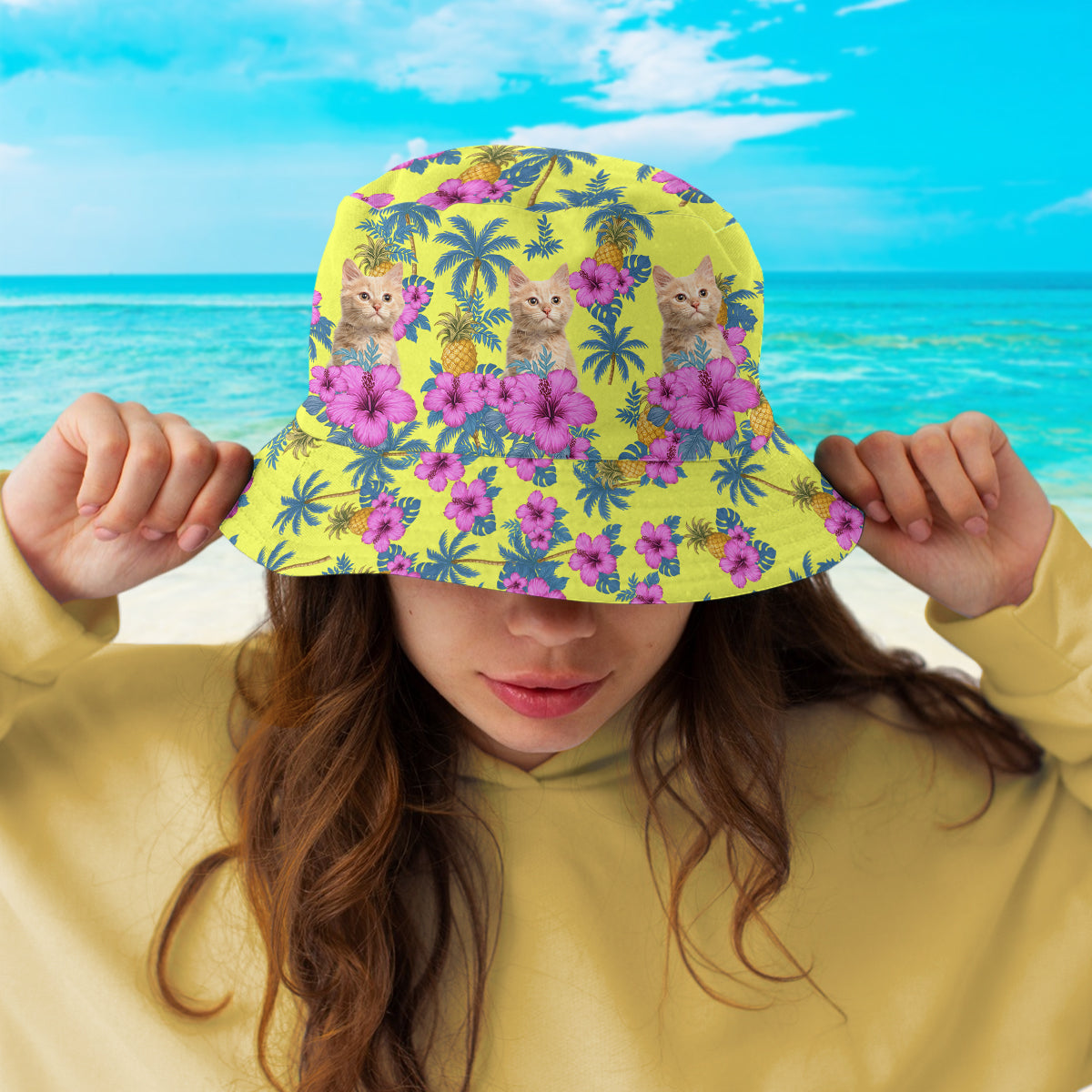 Custom Pet Photo Tropical Vibe Family Bucket Hat HA75 892596