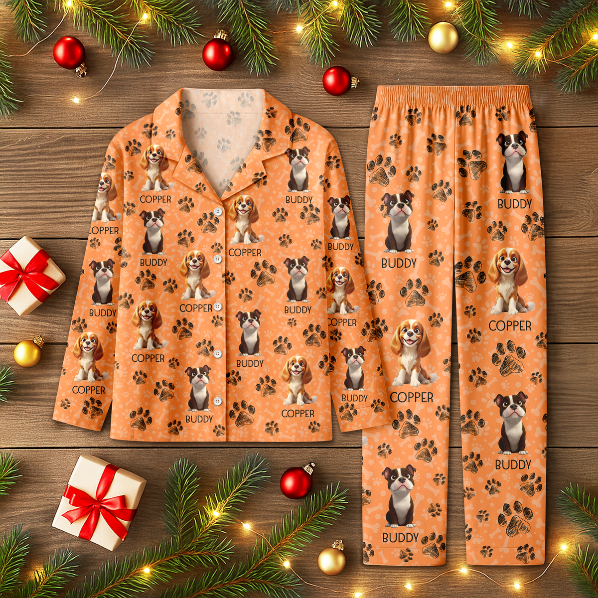 Personalized Dog Clipart With Paw Christmas Pajamas For Dog Lover TH10 896561