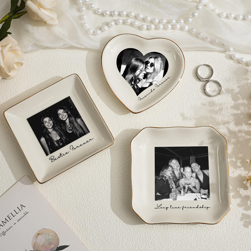 Personalised Bestie Photo Trinket Dish: Custom Jewelry Ring Dish, Trinket Tray for Best Friend, Bestie LM32 899265