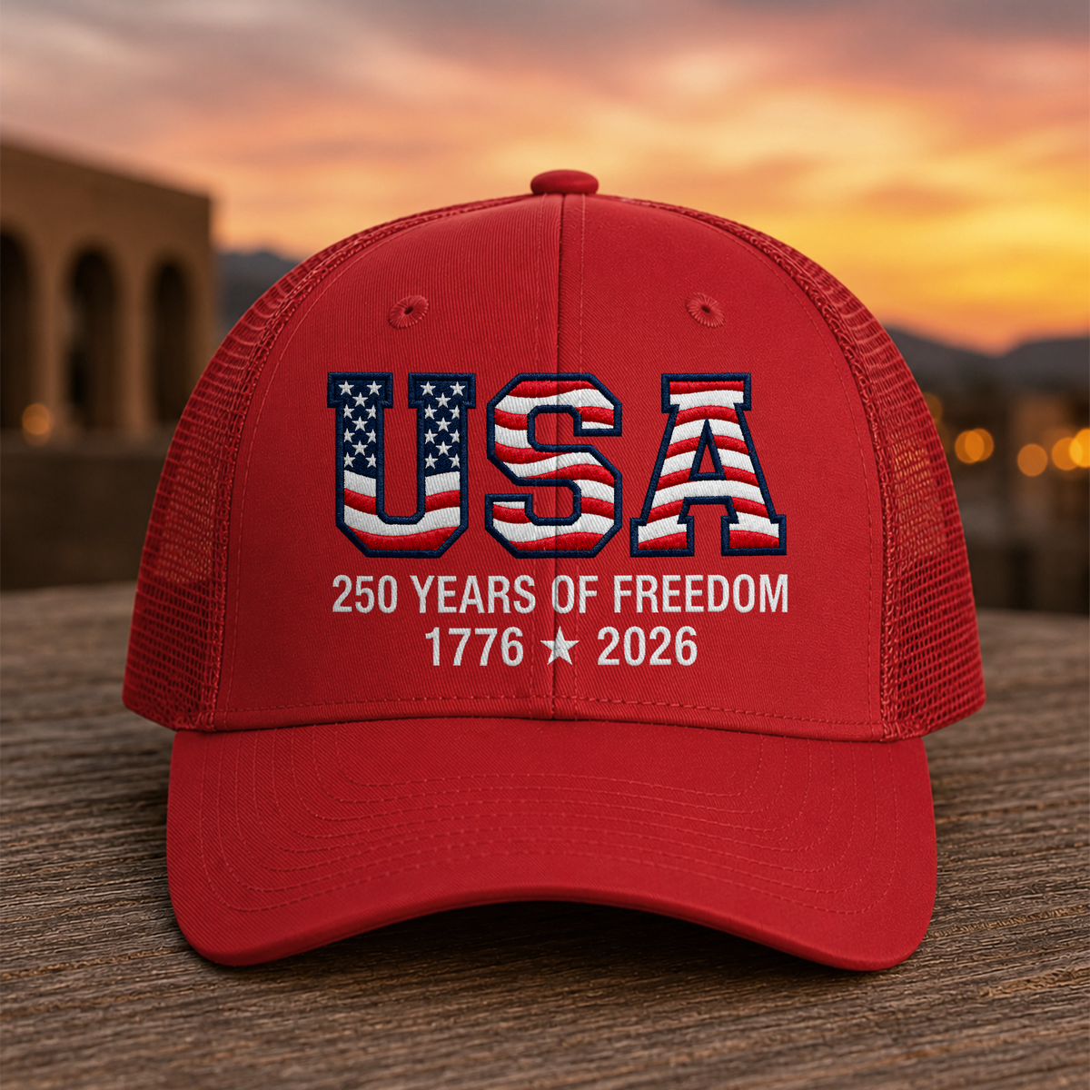 USA 250 Years Of Freedom Embroidered Trucker Hat CH07 911914