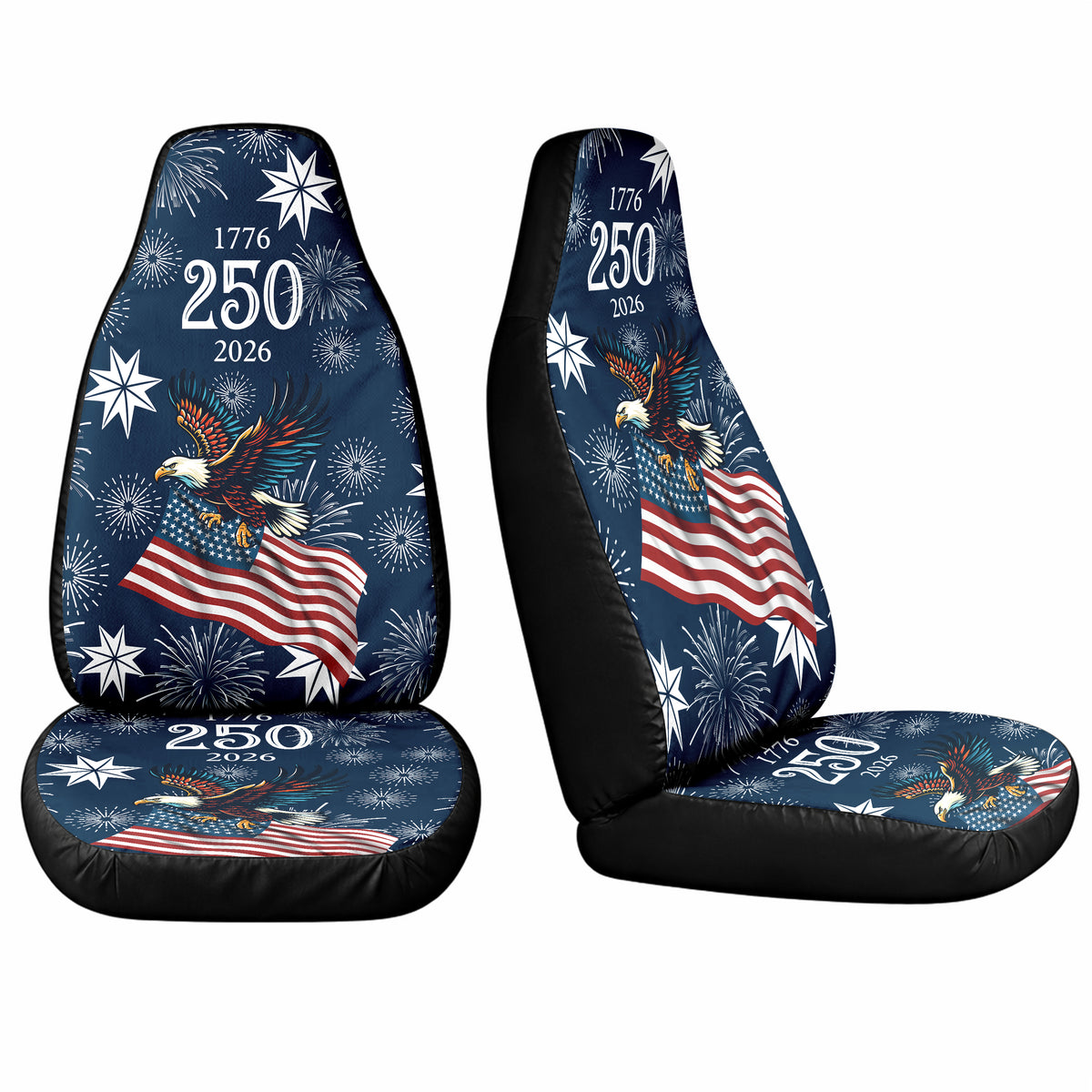 Personalized USA 250 Anniversary Eagle 1776-2026 Car Seat Cover LM32 899555
