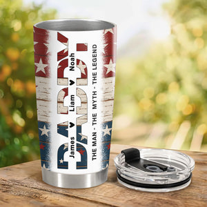 Dad The Man The Myth The Legend - Personalized Fat Tumbler For America Dad Grandpa CH07 895912
