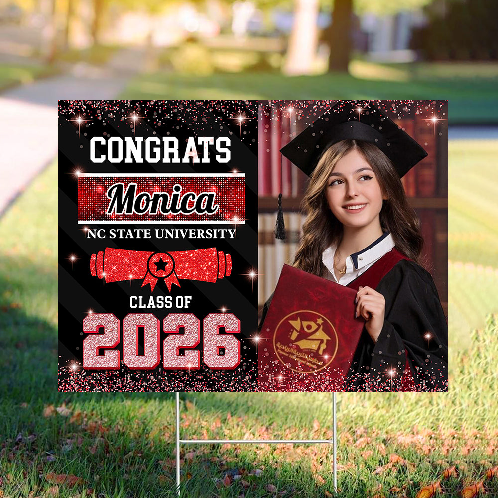 Custom Photo Congrats Class of 2026 Graduation Yard Sign CH07 910734