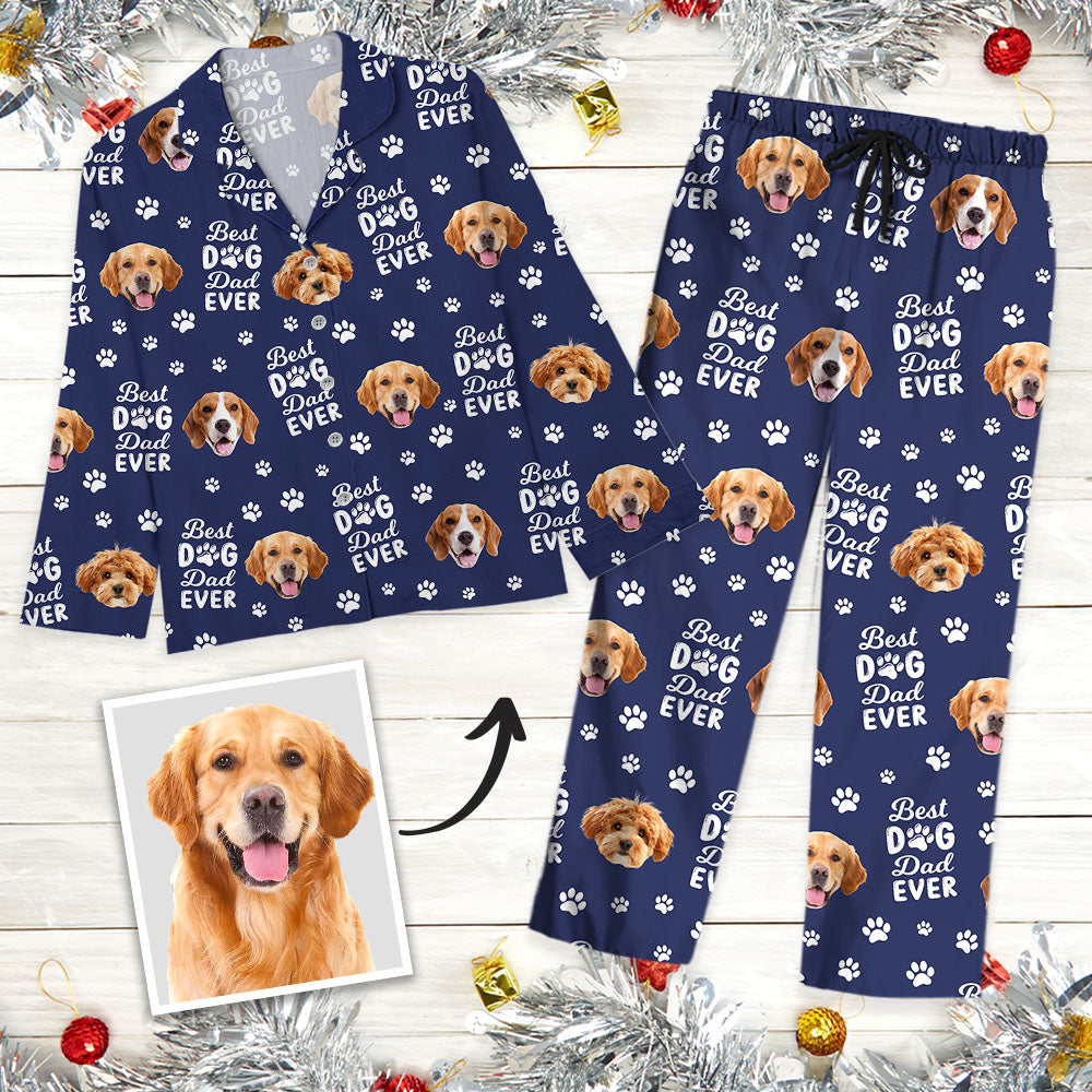 Custom Photo Best Dog Dad Dog Mom Paw Paw - Personalized Pajamas Gift For Pet Lovers HO82 894378