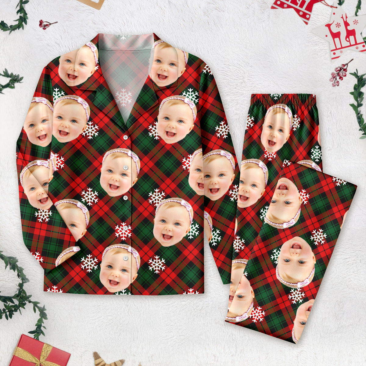 Custom Face Photo Christmas Pajamas Gift For Family CH07 899912