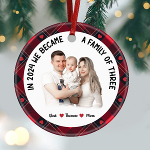 In 2024 We Became A Family Of Three Family Ceramic Ornament For Christmas DM01 891383