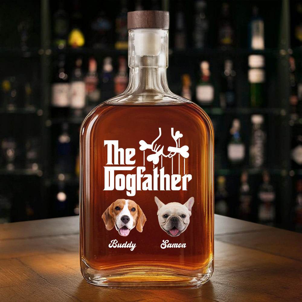 Custom Dog Photo The DogFather Whiskey Bottle For Dog Dad CH07 895970
