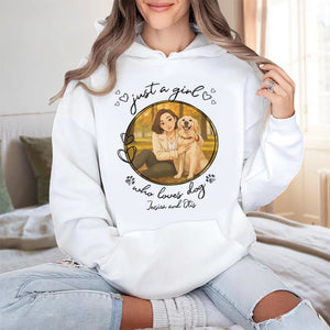 Custom Cartoon Photo Just A Girl Who Loves Dogs Bright Shirt LM32 893789