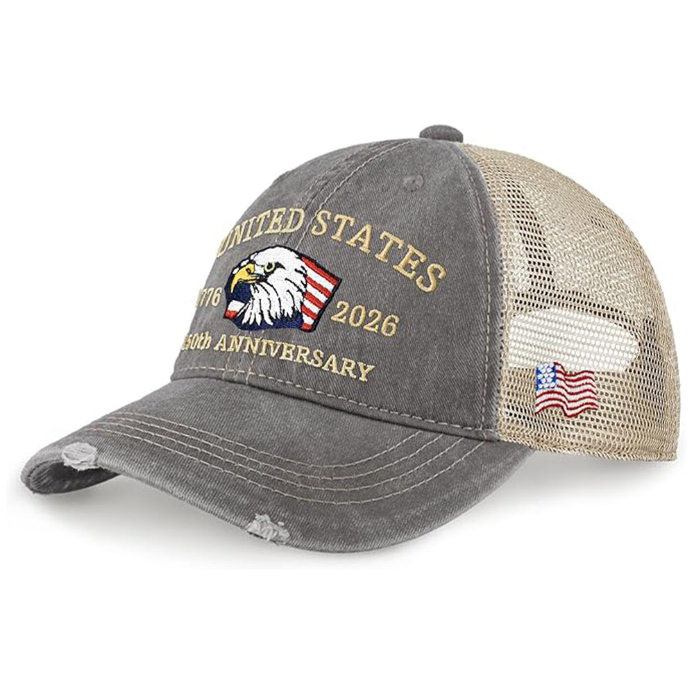 United States 1776 - 2026 Independence Patriotic Embroidery Trucker Hat LM32 669323