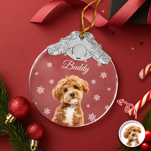 Custom Photo Dog Metal Top Glass Ornament For Christmas TH10 894881