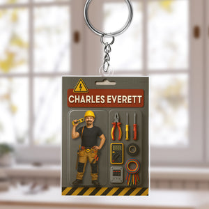 Custom Photo Mechanic Dad Figure Acrylic Keychain Gift For Dad HO82 894222