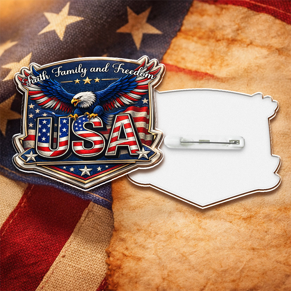 Faith, Family & Freedom America 250 Years Eagle Acrylic Pin CH07 911070