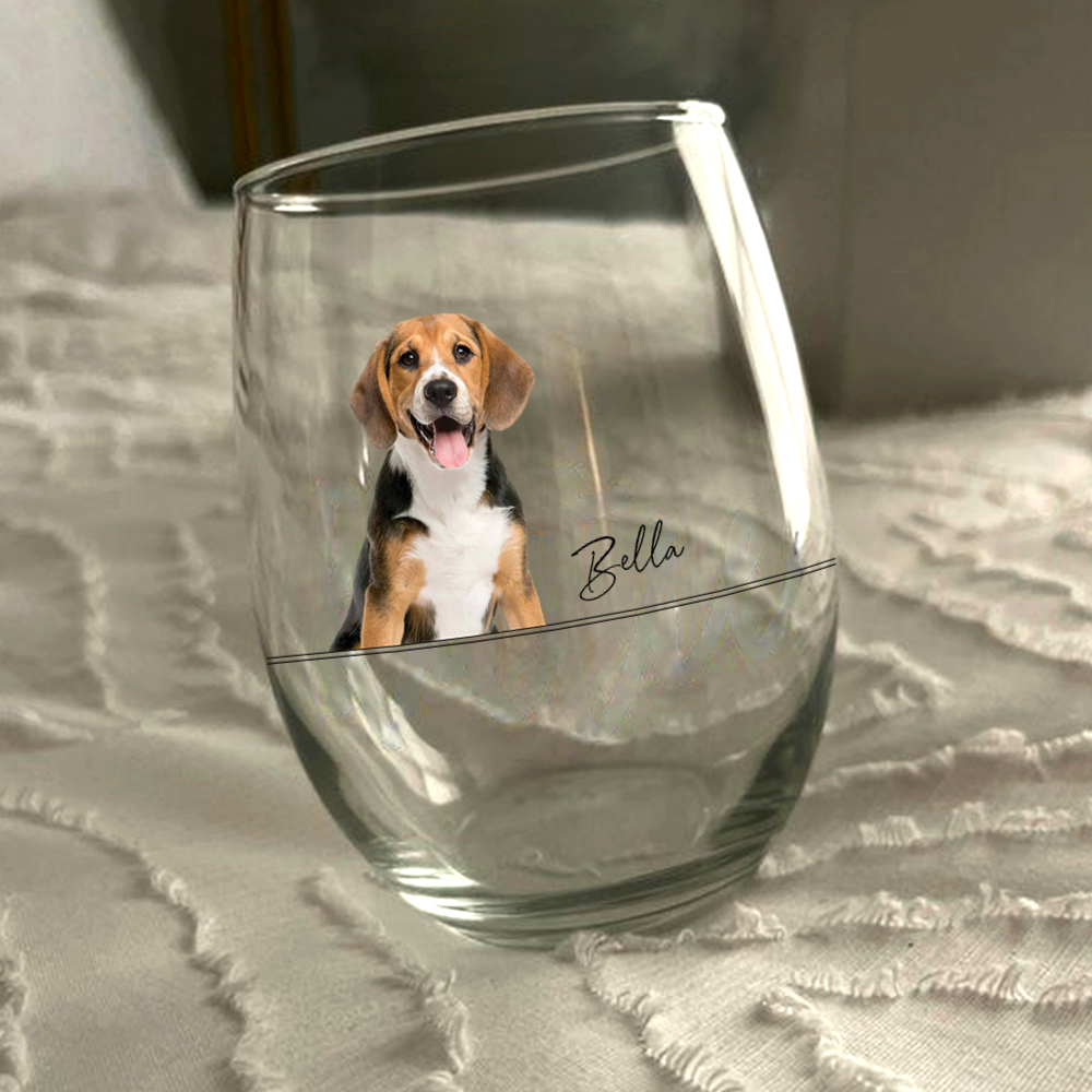 Custom Pet Photo Wine Glass Gift for Pet Lovers TH10 898995