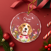 Custom Dog Photo & Name Keepsake Memorial Glass Ornament HO82 903978