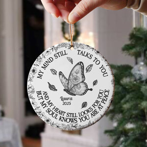 My Mind Still Talks To You Toile - Personalized Ceramic Ornament HA75 897460