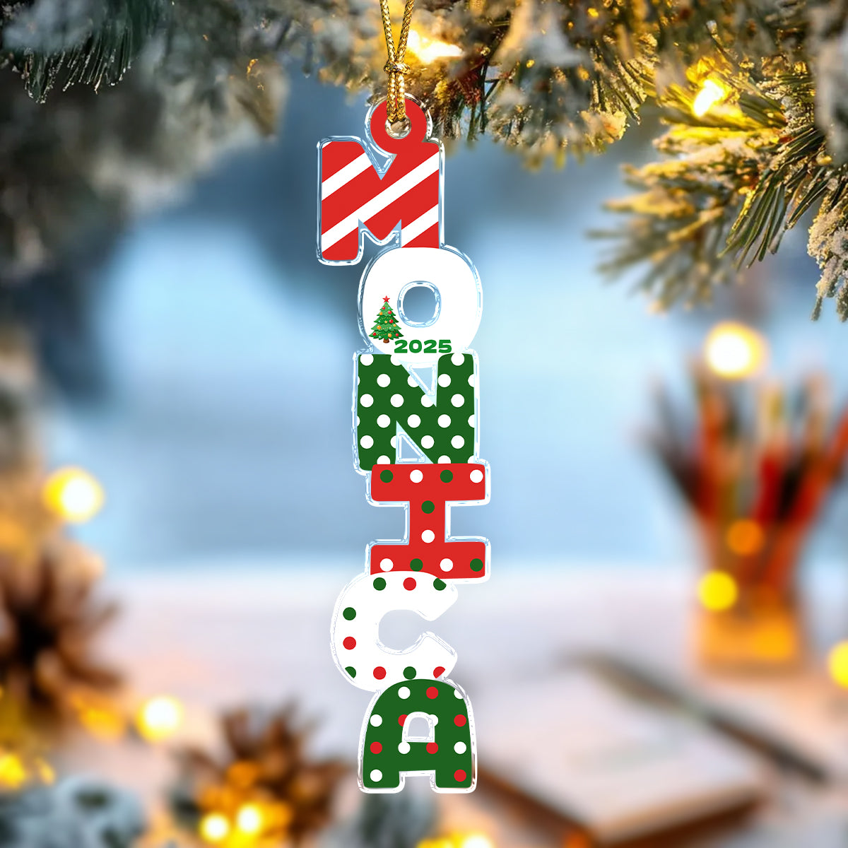 Personalized Name Letter Christmas Acrylic Ornament Family Gift HA75 897998