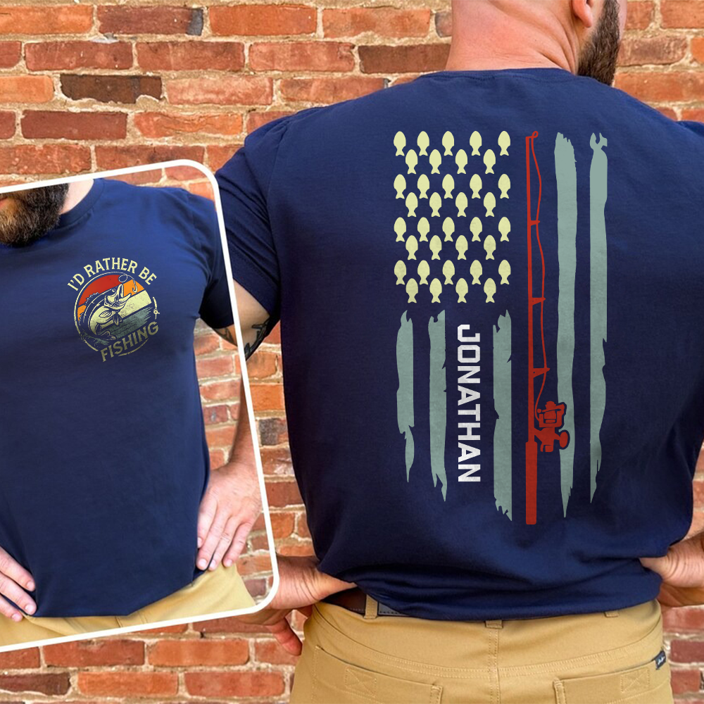 Personalized Fishing Back & Front Shirt, Birthday Fathers Day Gift For Dad, Men, Husband, Him HO82 900904