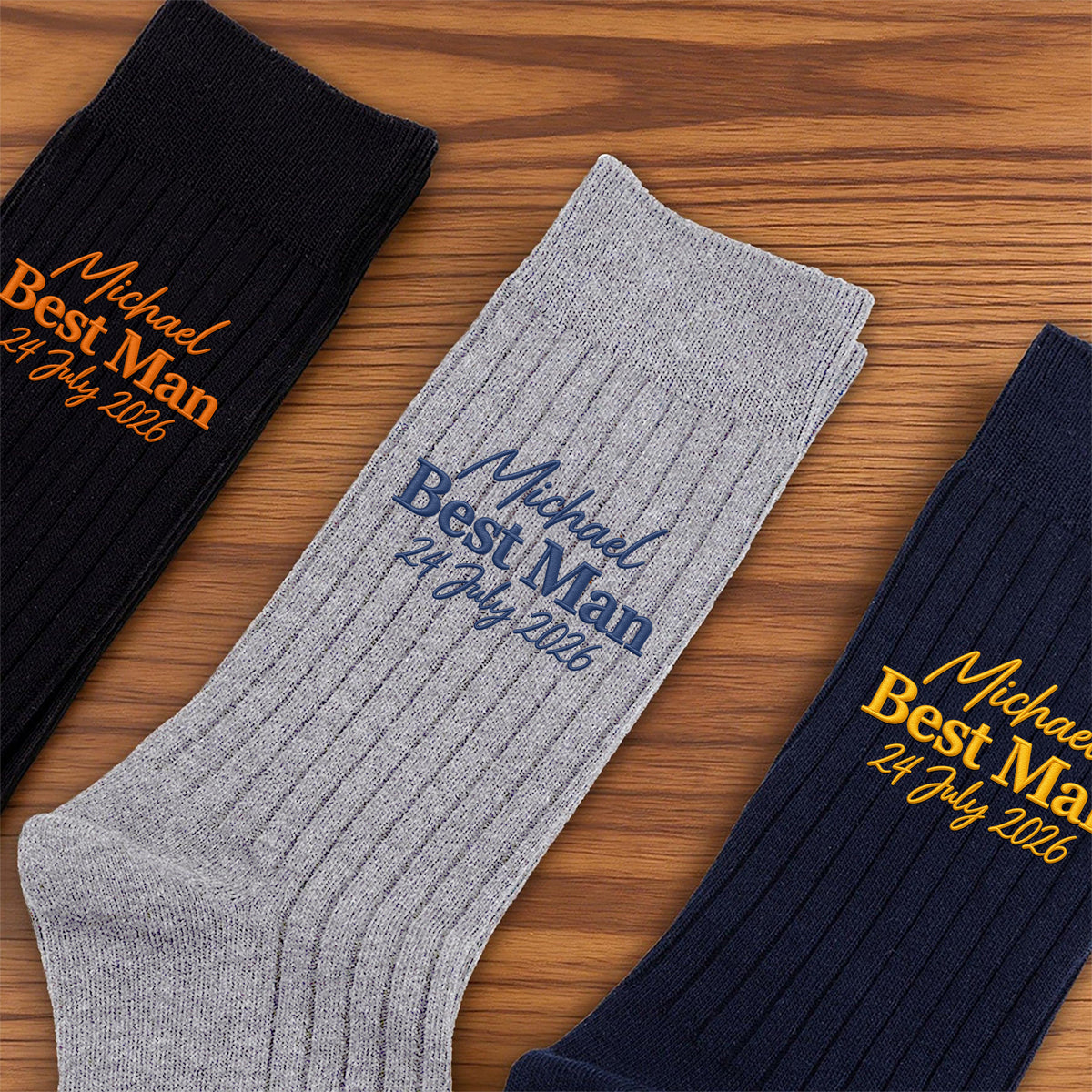 Personalised Wedding Embroidered Socks for Groom, Best Man, Groomsmen, Wedding Gift HA75 922222