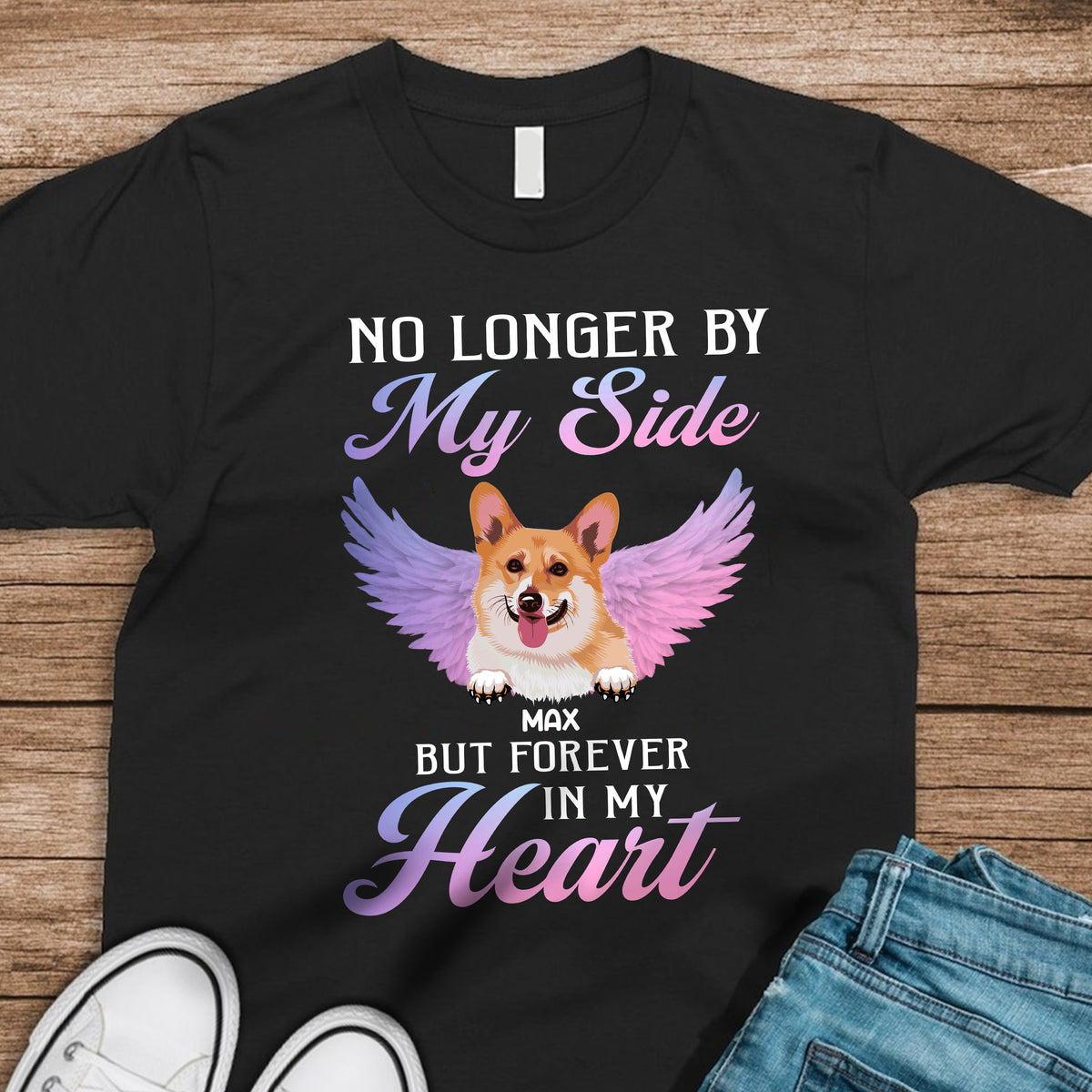 Custom Photo Dog Cat In Heaven Dark Shirt, Memorial Gift For Dog Lovers, Cat Lovers CH07 896336