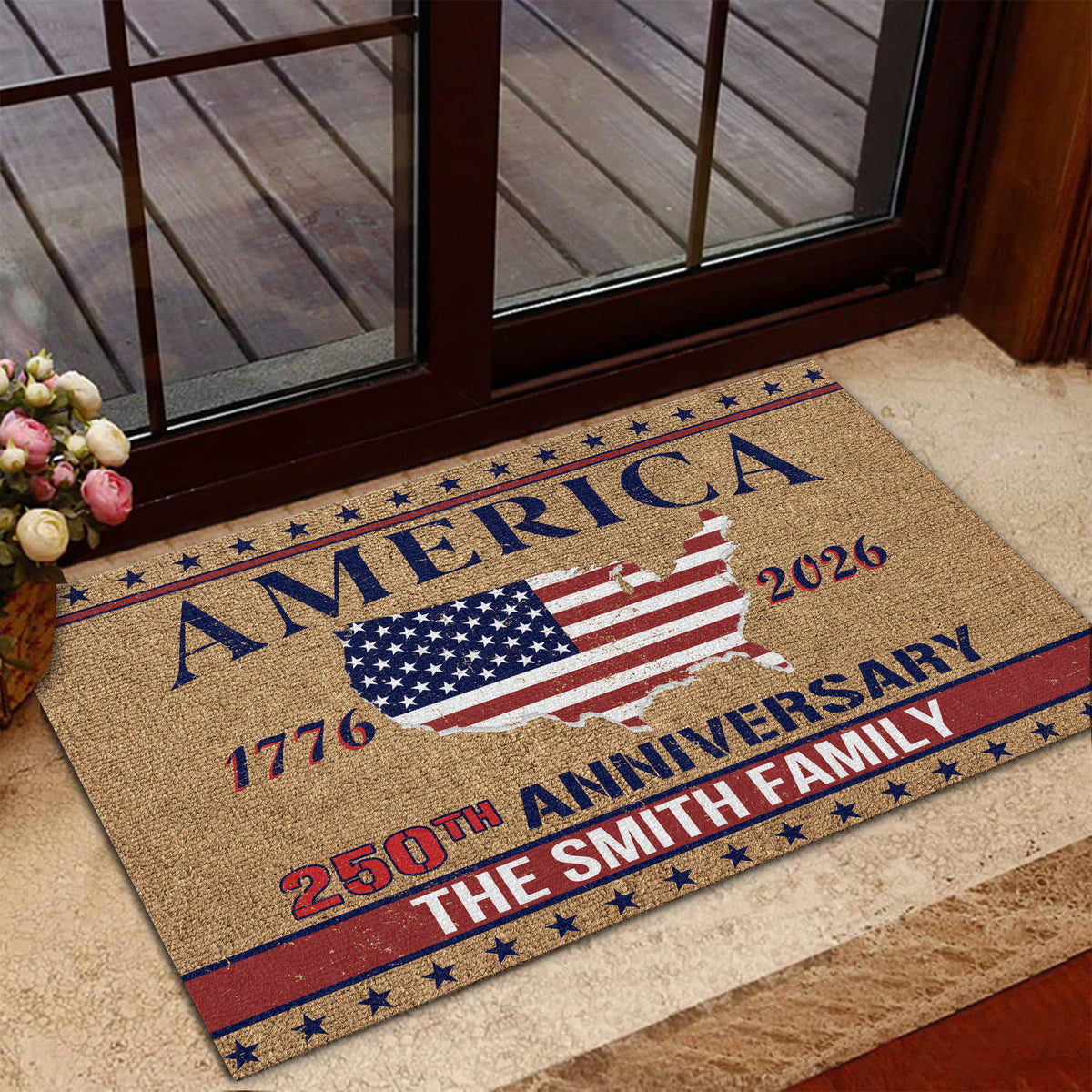 Personalized Family Name America 250th Anniversary Doormat HA75 898942