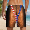 Personalized Funny Hairy American Flag Swim Trunks – Men's Patriotic Beach Shorts TH10 170437