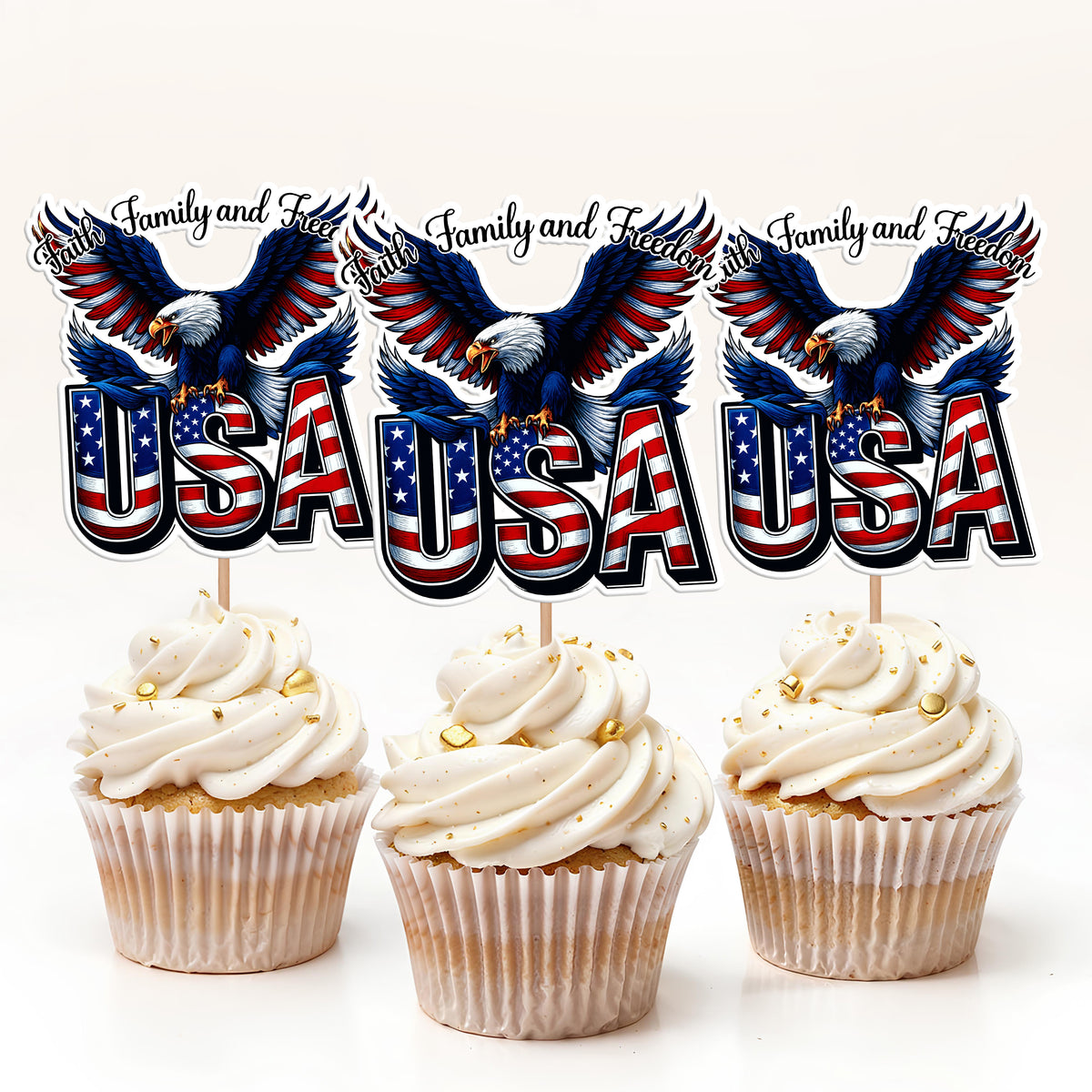 Faith, Family & Freedom America 250 Years Cupcake Topper HA75 898836