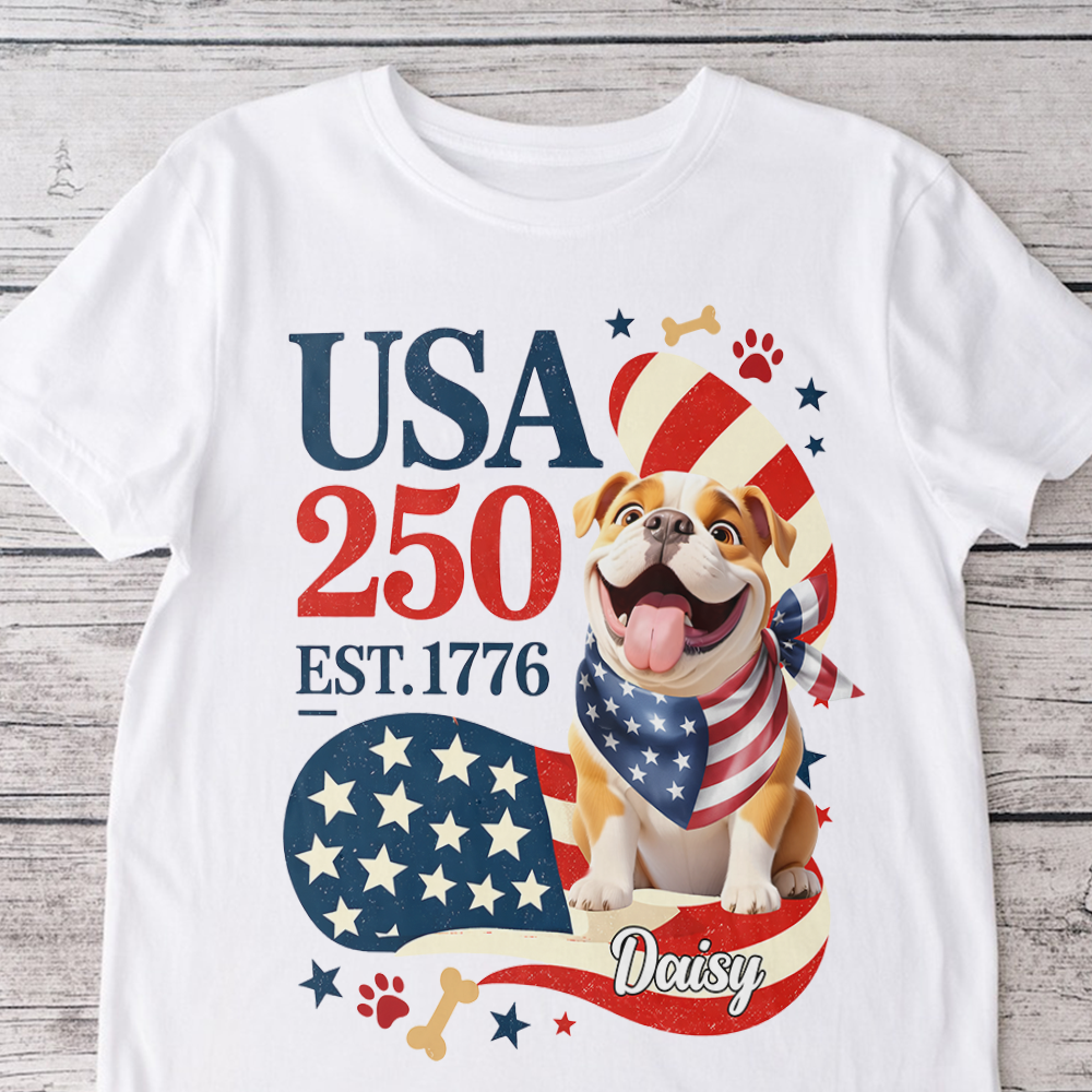 Personalized American Dog 250th Anniversary Patriotic Bright Shirt LM32 899075