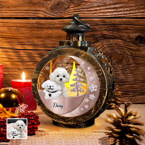 Custom Funny Dog Photo 3D Blink Effect Christmas Lantern Ornament LM32 895787
