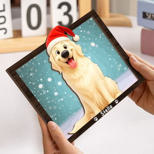 Custom Cartoon Photo Cute Gifts For Pet Lovers 2-Layered Wooden Plaque With Stand LM32 893523