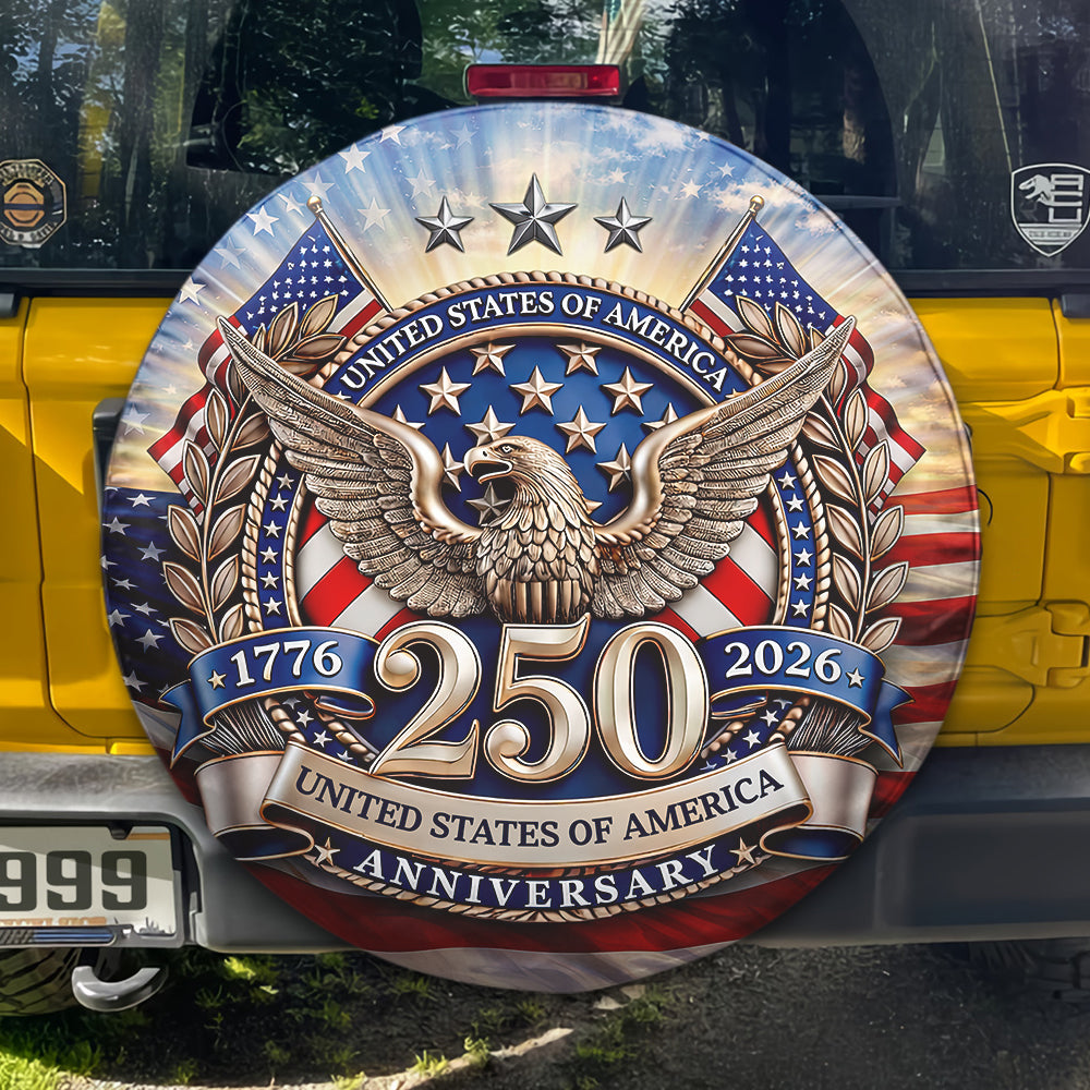 USA 250th Anniversary, 1776-2026 America 250 Emblem Semiquincentennial Tire Cover HO82 901024