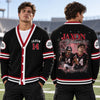 Personalized Football Photo Varsity V-neck Cardigan Football Player Gift HO82 903660