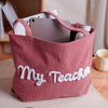 Personalized Mrs. Corduroy Yarn Tote Bag, Teacher Appreciation Gift LM32 669275