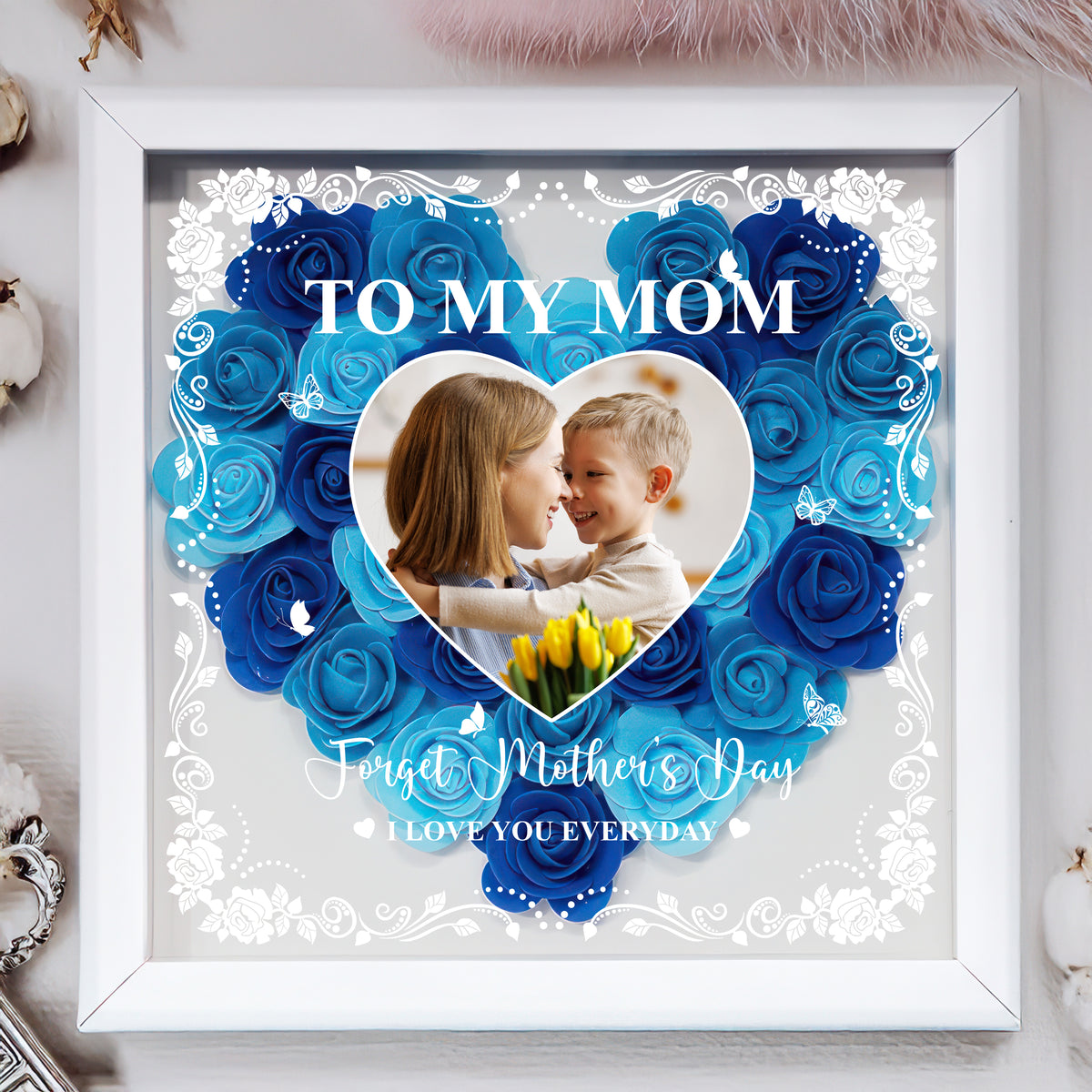 Custom Photo Mom I Love You Everyday Flower Shadow Box Mother's Day Gift HA75 892046
