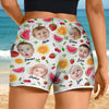 Custom Cute Pet Face Watercolor Tropical Summery Women's Beach Short CH07 896038
