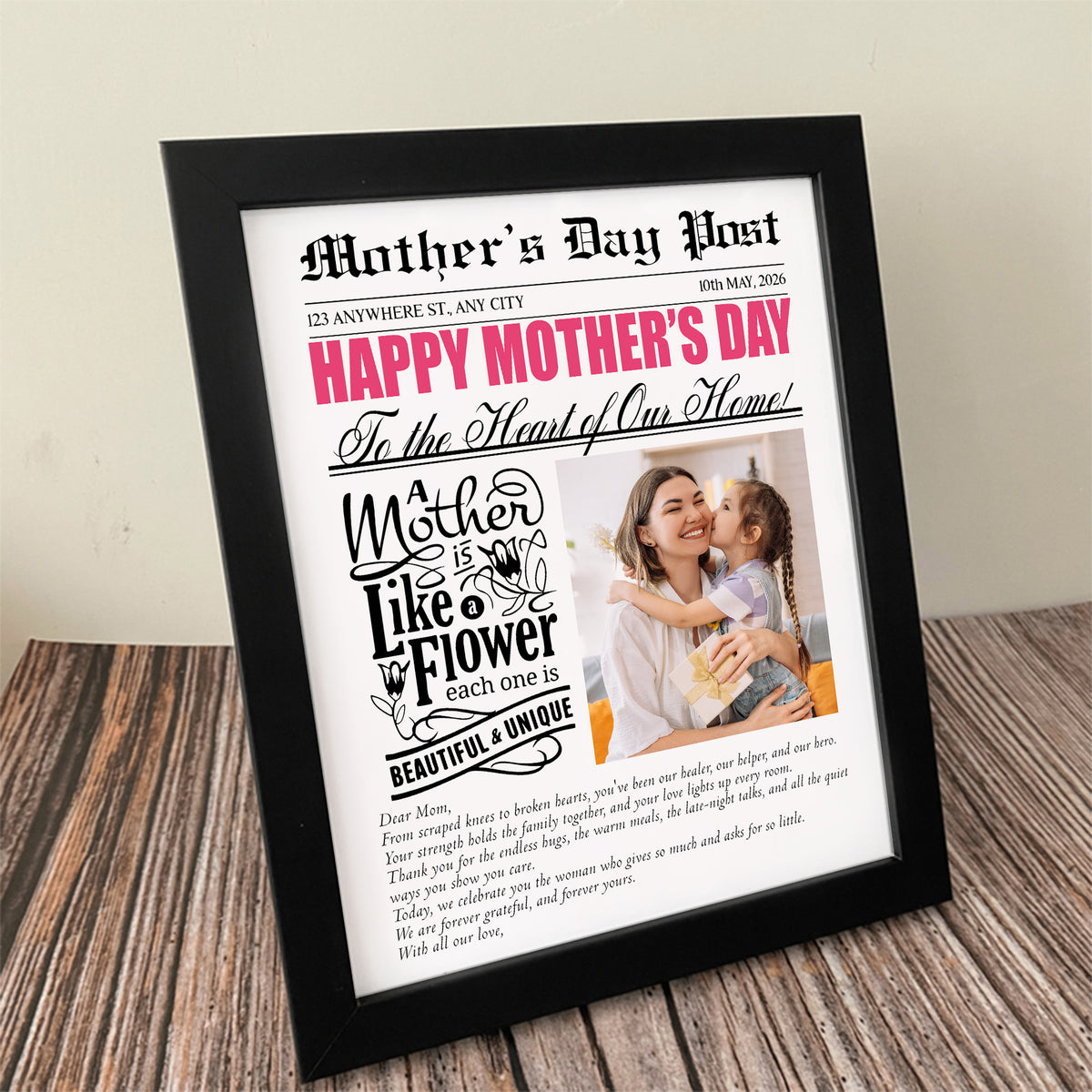 Custom Photo A Mother Is Like a Flower Picture Frame Mother's Day Gift HA75 920684