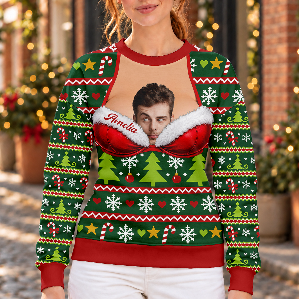 Funny Husband Boyfriend Face 3D Effect AOP Sweatshirt CH07 181156