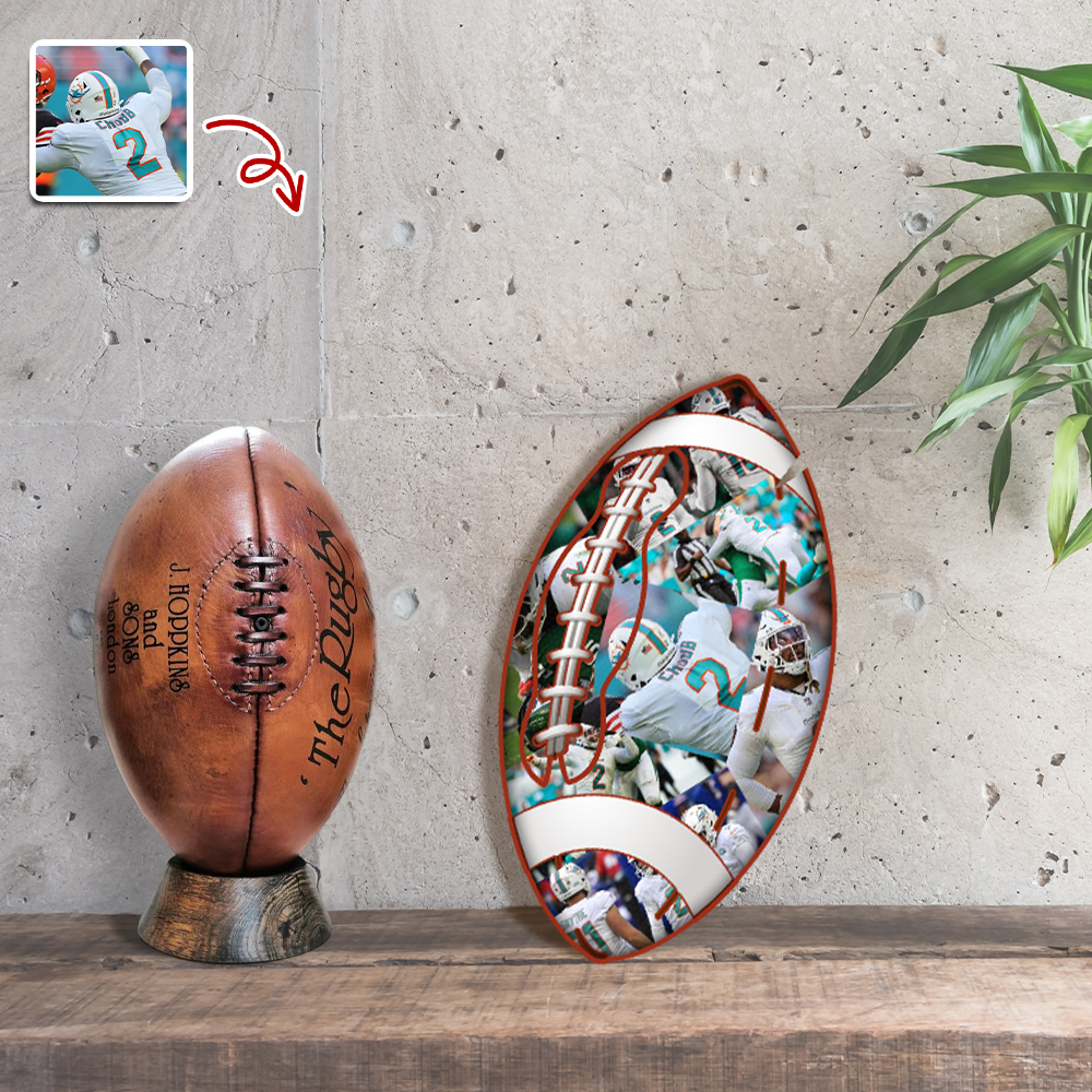 The Photo Collage And Football Wood Frame For Sport Lover LM32 897169