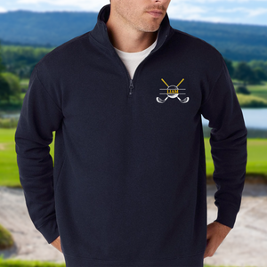 Personalized Golf Club Name Embroidered Golf Quarter Zip Sweater Golfers and Coaches Gift CH07 910002