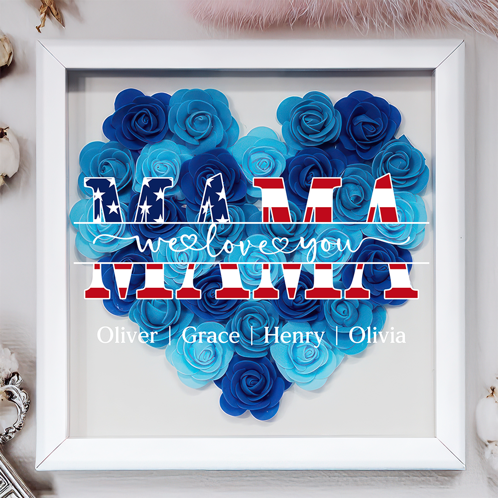 We Love You Mom Personalized Flower Shadow Box HA75 920394